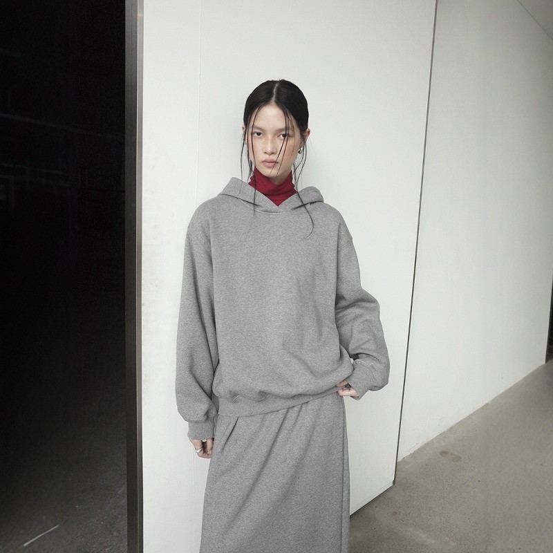 FN爱与南希2025冬季森系风加绒厚实保暖宽松长袖连帽卫衣女03579