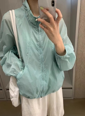 FN爱与南希2024夏季新款韩系纯色双拉链抽绳宽松薄款防晒衫22541