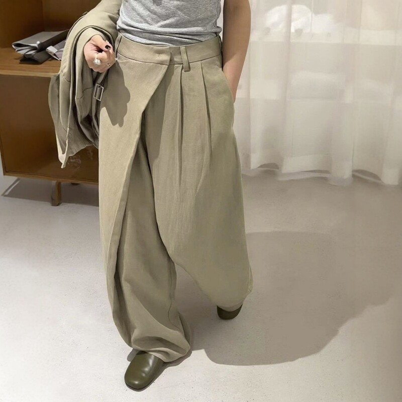 高级感通勤时尚侧片设计休闲裤女