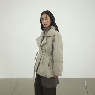 FN爱与南希2025冬季韩系立领90白鸭绒收腰显瘦中长款羽绒服03343