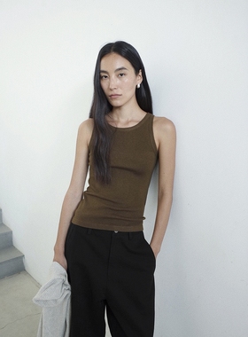 FN爱与南希2025秋美式复古螺纹圆领软糯亲肤肌理感羊毛背心02949