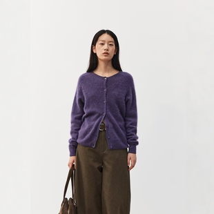 FN爱与南希2025冬季韩系气质圆领单排扣高比例羊毛毛衣开衫03300
