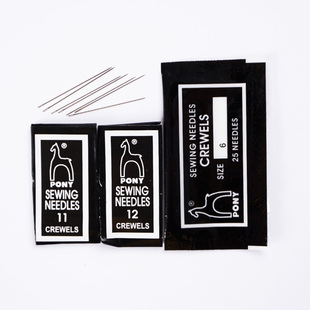 进口米珠针 手缝刺绣短针PONY黑钉珠缝钻手工DIY拍整包约25支绣花