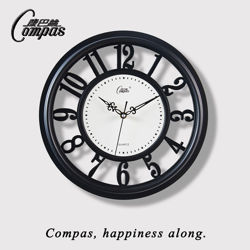 客厅钟表Compas/康巴丝镂空经典