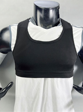 kvf男士跑步运动对抗训练背心短款唤醒装备中厚高弹运动爆汗束胸