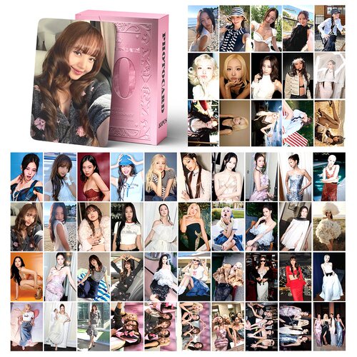 55张BP粉墨10周年3寸自印双面小卡JENNIE JISOO ROSE LISA明信片