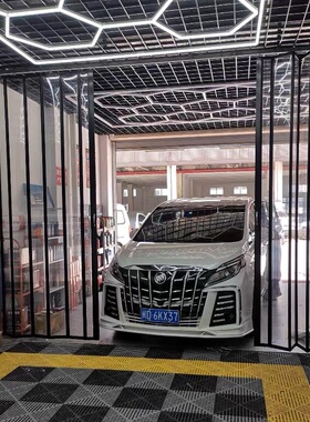 商场铝合金水晶折叠门隔断门弧形透明推拉卷帘汽车美容店商铺拉门