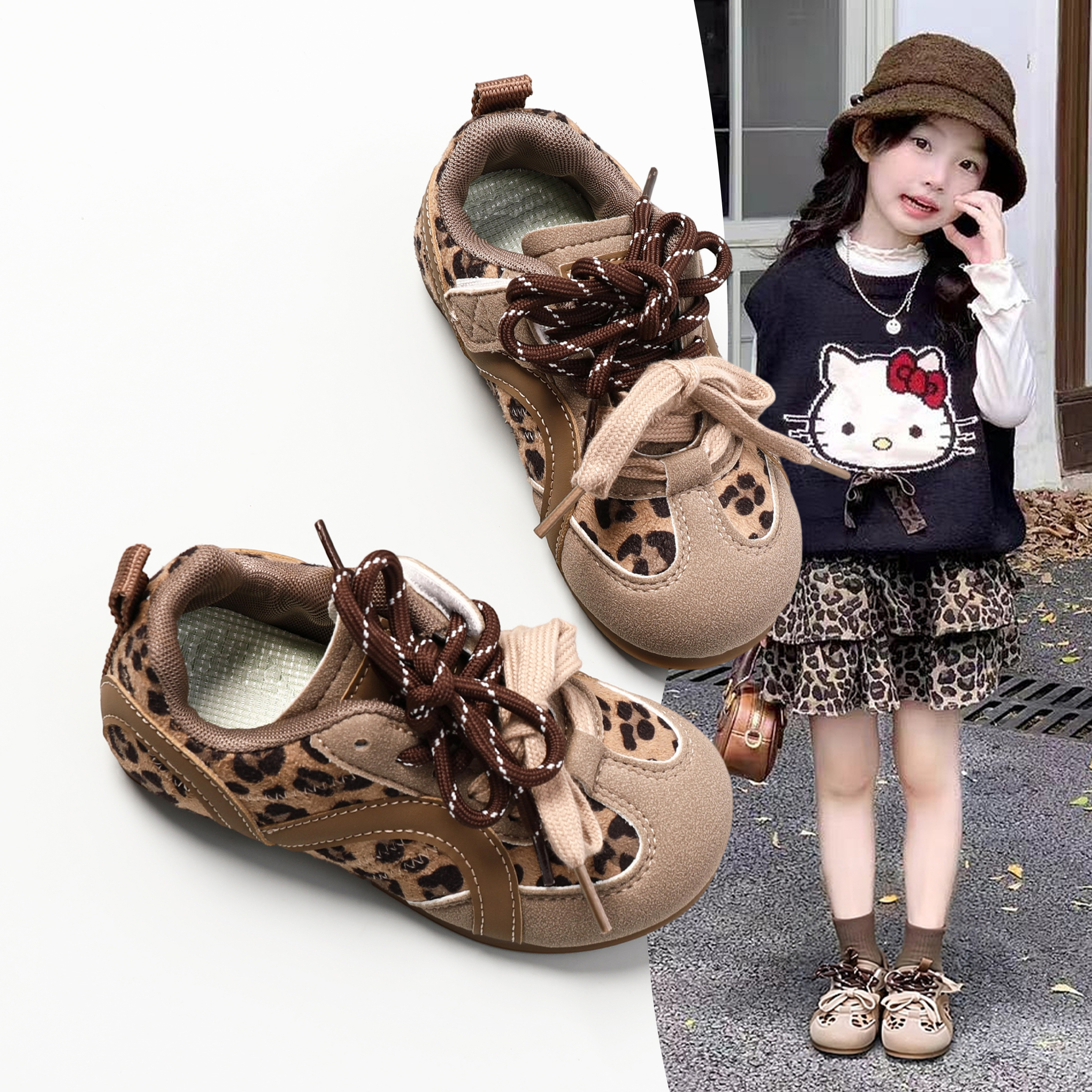 网面透气豹纹软底2025春秋新款