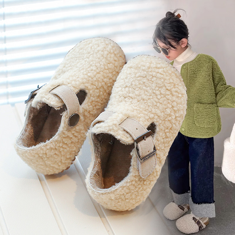 女童毛毛鞋女宝外穿洋气魔术贴豆豆鞋2025秋冬新款软底羊羔毛棉鞋,童鞋/婴儿鞋/亲子鞋,棉鞋,淘宝优惠券,粉丝福利购,淘宝优惠卷