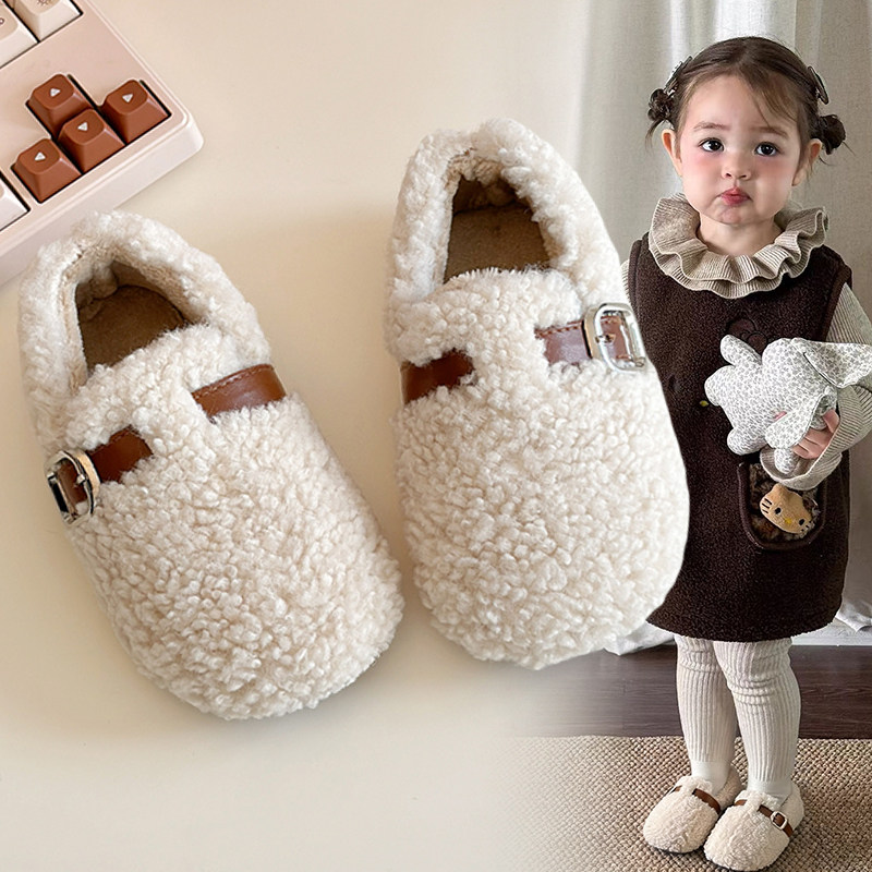女童公主毛毛鞋2025冬季新款儿童加绒保暖棉鞋女孩一脚蹬豆豆鞋子,童鞋/婴儿鞋/亲子鞋,棉鞋,淘宝优惠券,粉丝福利购,淘宝优惠卷