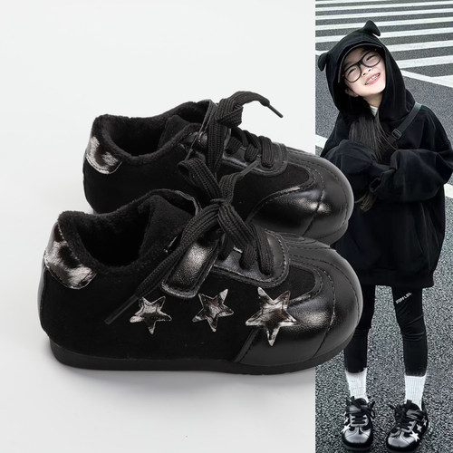 儿童鞋子2025秋冬新款女童加绒运