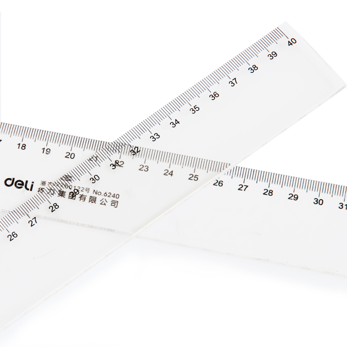 得力8200有机直尺工程测量教学塑料尺1米直尺100cm长透明塑料尺 宽度50mm 厚度4.1mm