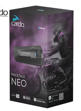 美国Cardo Packtalk Neo蓝牙头盔蓝牙通话耳机对讲机第2代5.2