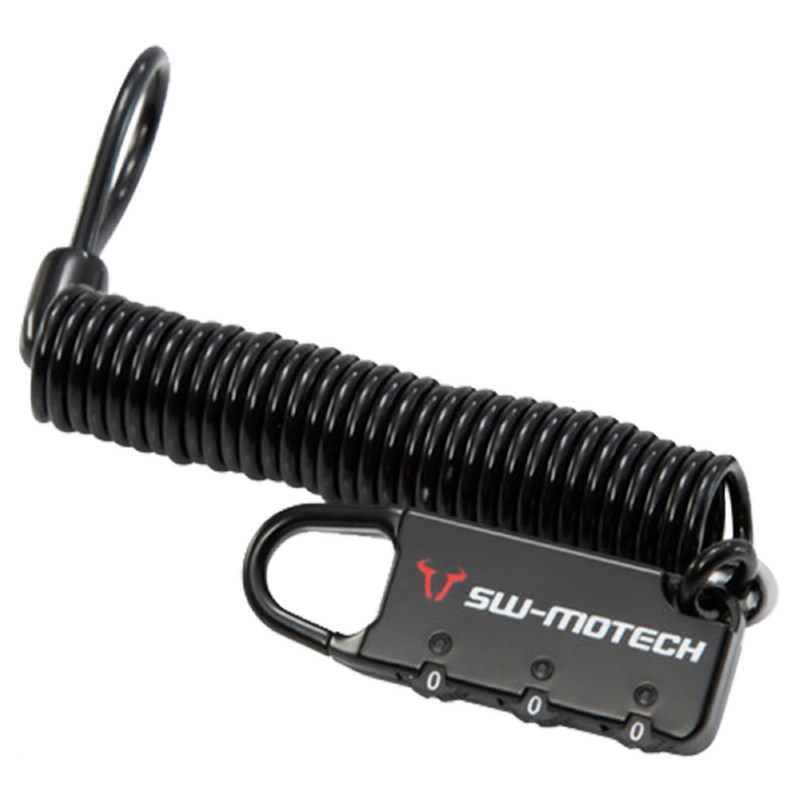 德国SW-Motech包袋钢缆锁 带数字密码油箱尾包防盗密码锁