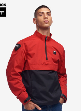 美国Blauer休闲夹克男户外骑行服半拉链套头外套