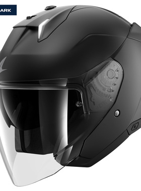 法国Shark鲨鱼Skwal i3半盔户外骑行头盔防雾带LED灯3/4盔哑黑