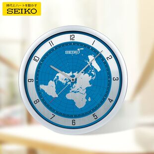 SEIKO日本精工时钟简约铝制钟面客厅家用挂墙钟表卧室挂钟石英钟