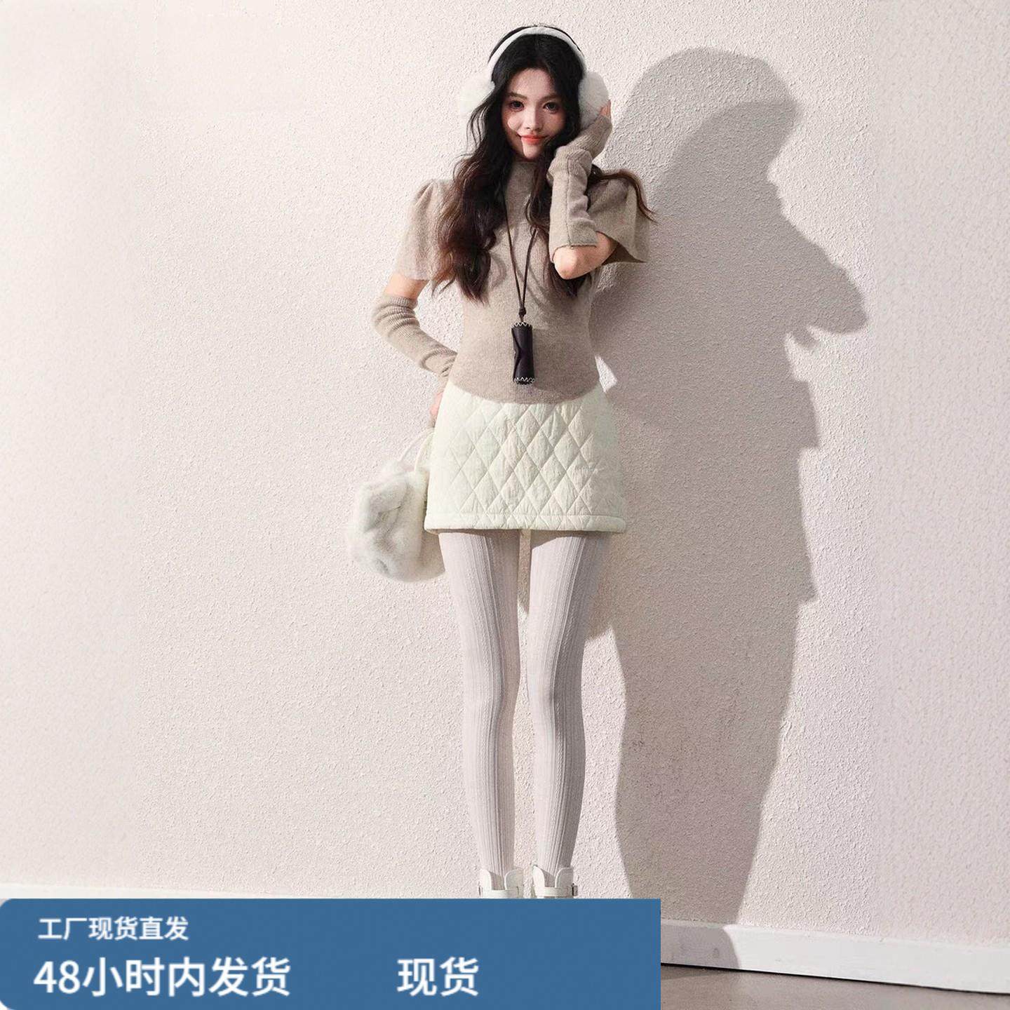 卡其色毛呢百褶半身裙女冬季a字包臀miu里miu气梨形伯克利短裙子,运动/瑜伽/健身/球迷用品,瑜伽短裙,淘宝优惠券,粉丝福利购,淘宝优惠卷