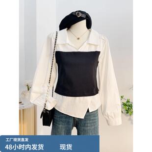 收腰衬衫韩系独特超好看上衣春秋长袖衬衣女款2026新款爆款小衫女