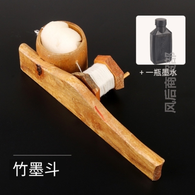 高档耐用墨斗专用塑料竹制工具工用老式木工动弹手摇式墨仓墨汁器