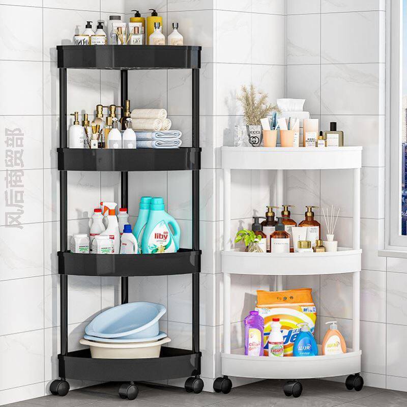 厨房三角置物架2025新款塑料收纳洗手间浴室落地转角架子厕所角落