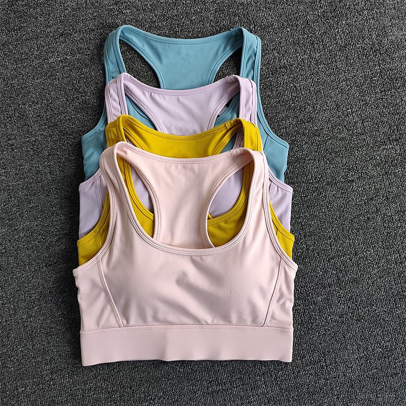 工字型运动背心纯色速干透气女士防震内衣瑜伽健身普拉提运动文胸