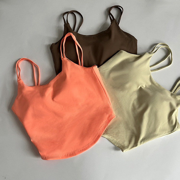 一体杯性感露背弧形圆领细肩带瑜伽背心女夏外穿吊带上衣运动内衣,运动/瑜伽/健身/球迷用品,瑜伽背心,淘宝优惠券,粉丝福利购,淘宝优惠卷