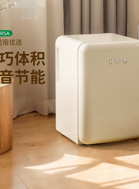 HCK哈士奇复古冰箱民宿公寓酒店家用单门型客厅卧室轻音节能冷藏