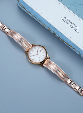 适配飞亚达花语LA8262 LA802008女士时尚优雅镶砖金属手表带14mm