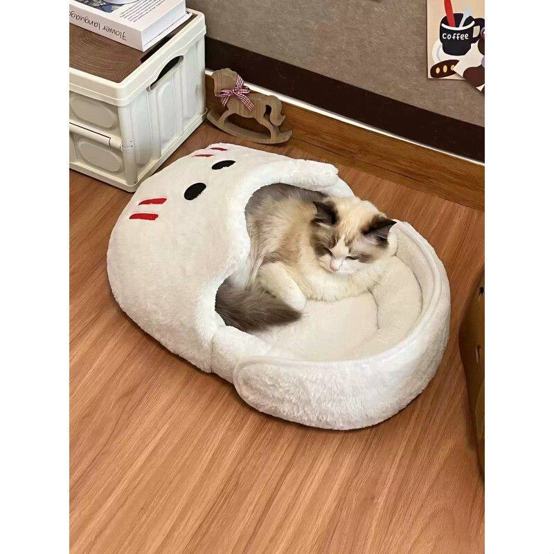 拖鞋猫窝半封闭式安全感猫咪睡觉窝猫床秋冬季加厚保暖小型犬狗窝