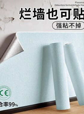 掉灰墙专用墙纸自粘防水防潮家用墙面壁纸出租房墙壁遮丑墙围贴纸