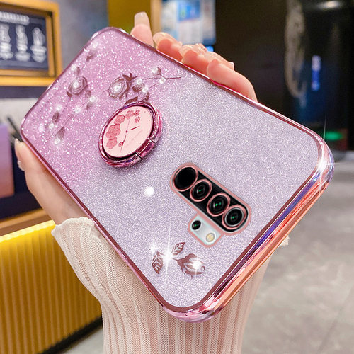 红米note8pro手机壳玫瑰花支架
