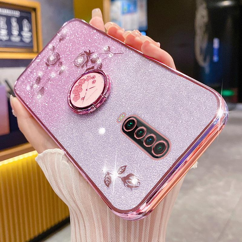 红米K30手机壳玫瑰花支架