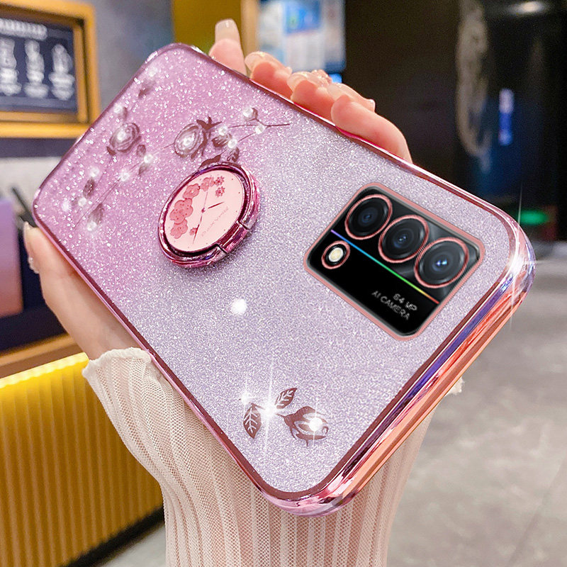 适用于oppoA93手机壳玫瑰花支架