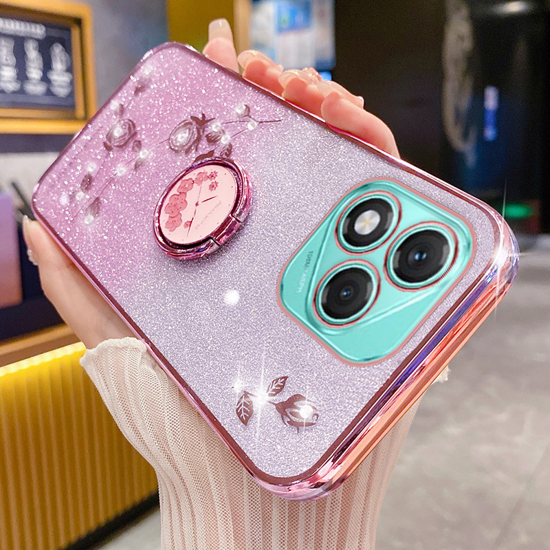 适用荣耀X5c手机壳玫瑰支架