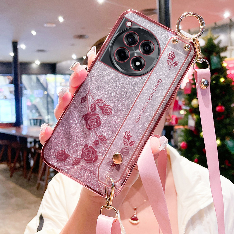 一加ace3手机壳玫瑰花挂绳