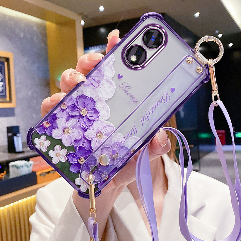 oppoA58手机壳油画花朵