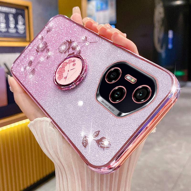 华为荣耀300pro手机壳玫瑰花支架