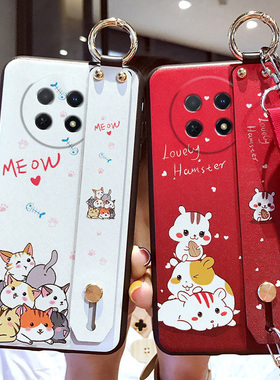 适用真我13pro十手机壳realme13por腕带保护硅胶套RMX3920全包防摔3989磨砂oppo软壳+卡通挂绳加新款plus女潮