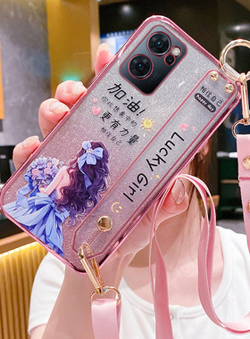 适用opporeno7手机壳reno7pro保护5G硅胶套oppo全包防摔por软壳女opopreno腕带75g斜跨挂绳eon少女捧花opreon