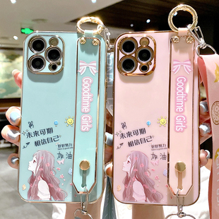 苹果14手机壳iphone14pro保护max硅胶套plus全包14p防摔i14软壳promax腕带挂绳pm直边ip十四por女潮pmax可爱