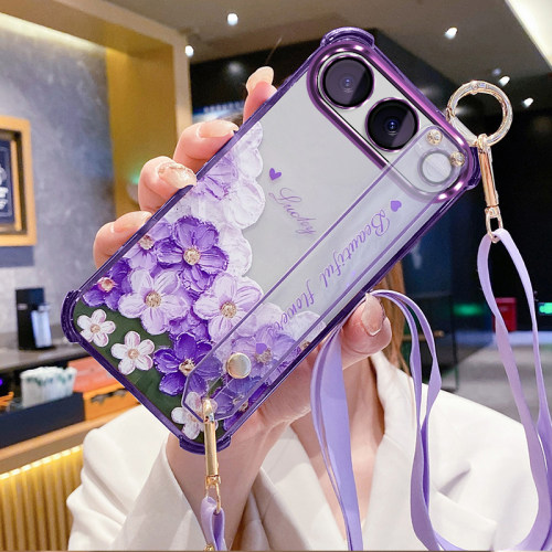 适用oppoK15s手机壳油画花朵
