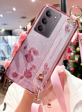 艾欧芭适用真我V60pro手机壳realmeV60por保护RMX3953硅胶套5g全包防摔软壳realme腕带oppo斜挎可背挂绳新款