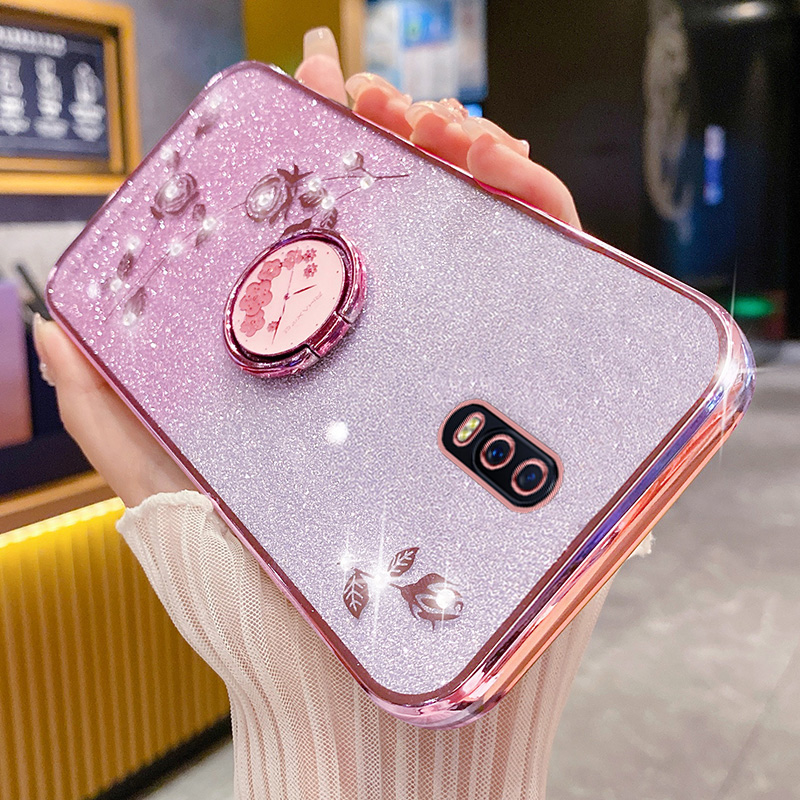 oppoR17手机壳玫瑰花支架