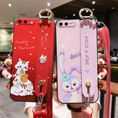 适用于苹果6splus手机壳iphone6腕带保护套6s新款 ip潮i6sp外壳苹果x全包7puls防摔苹果8plus磨砂网红卡通斜挎
