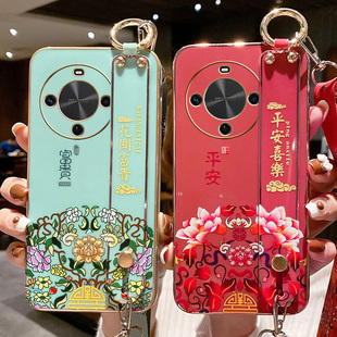 艾欧芭适用华为畅享70x尊享版 手机壳畅想x70至尊保护硅胶套BRE一AL80a中国风镜头全包防摔软壳腕带挂绳女潮牌