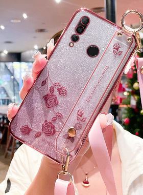 适用于华为荣耀20i手机壳honor20i保护硅胶套HRY一AL00ta全包ALOOta防摔t软壳ALOOT外壳腕带斜跨可背挂绳支架