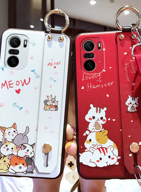 适用于红米K40手机壳小米K40pro+保护硅胶套5G全包redmik防摔por磨砂软壳k405g外壳redmi女潮p网红创意腕带挂