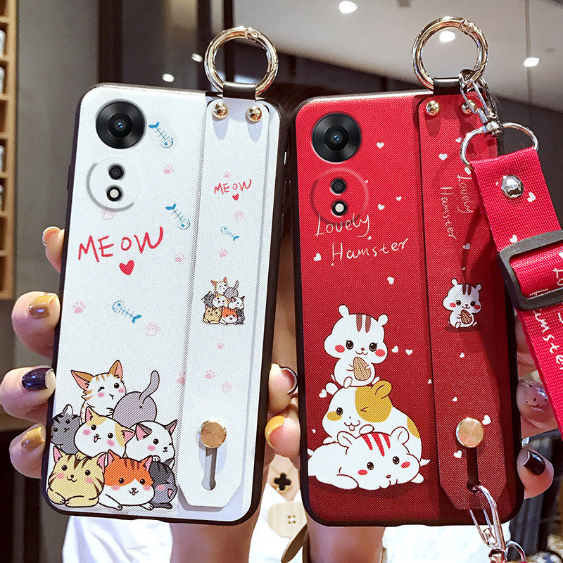 oppoA58手机壳卡通腕带壳