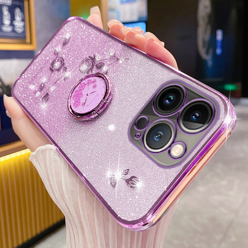 苹果11手机壳i玫瑰花支架